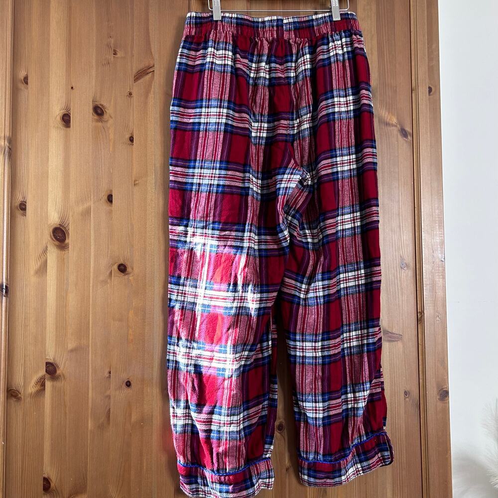 Soft Surroundings Red Plaid Flannel Pajama Set Jolly Good Womens Large Holiday - Picture 11 of 12